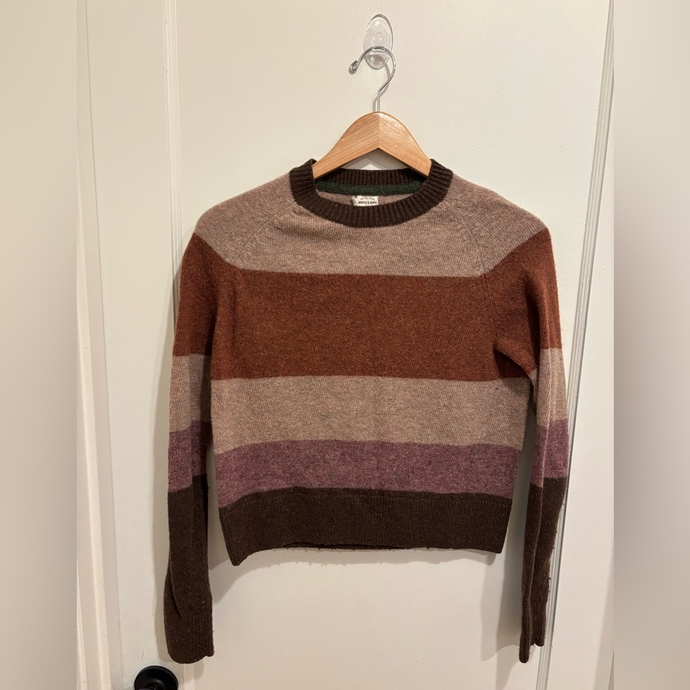 Bridge & Burn Purple Wool Striped Sweater Small